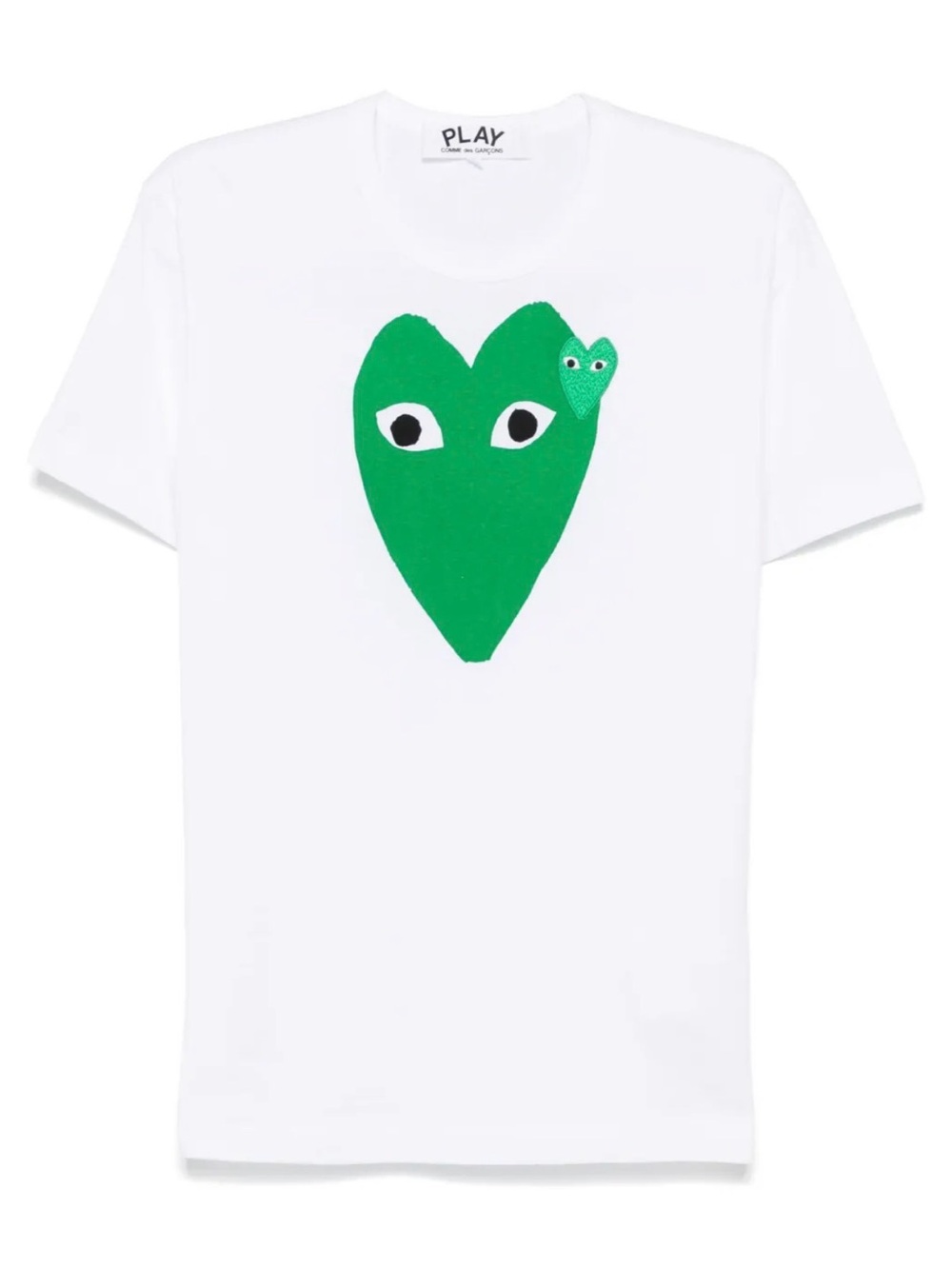 Comme des Garcons PLAY White Tee with Green Heart Graphic - woman /man/unisex